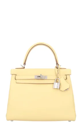 HERMS Kelly 25 Swift Jaune Poussin